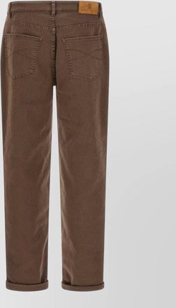 Brunello Cucinelli garment dyed jeans belt loops rolled cuffs