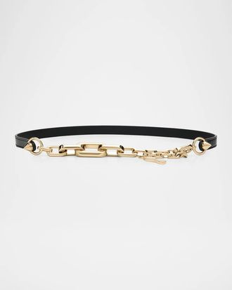 Christian Louboutin Eva Chain Leather Belt