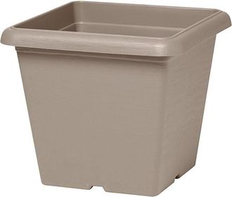 OEM Maceta Cuadrada - Garden Id - Teramo Taupe - 40 X 35 Cm - Resistente A Rayaduras - Efecto Piedra - Con Agujeros