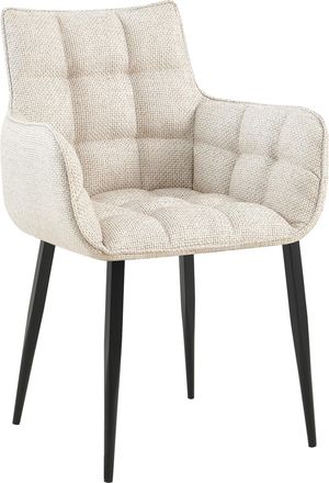 Clp Silla De Comedor Tirana De Tela Marfil Negro
