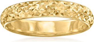Ross-Simons 4mm 18kt Yellow Gold Diamond-Cut Ring