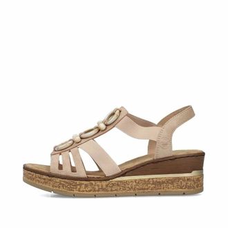Rieker Sandaletten - Dames - Schoenen - Beige - Maat: 38 EU Poliester