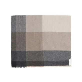 Brunello Cucinelli Bufanda de sarga a cuadros de lana y cachemira - Accessories - Hombre - Multicolor - ONE SIZE