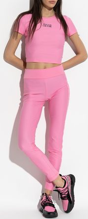 Versace Jeans Couture Leggings With Side Stripes, Womens, Pink