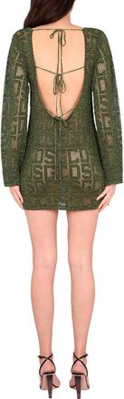 GCDS Monogram Macram&eacute; Dress - Green