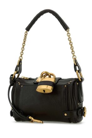 Chlo&eacute; Womens Black Leather Small Paddington Shoulder Bag Borse A Mano