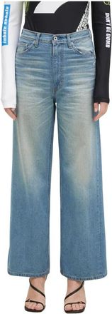A Bathing Ape Wide-leg Jeans - Dames - Loose Fit Jeans - Blauw - L - Katoen - Jeans