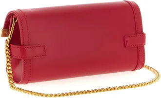 Balmain Womens Clutch Red Calfskin Leather