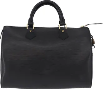 Louis Vuitton Speedy Epi Leather Black Leather Handbag (Pre-Owned)