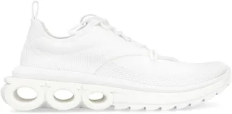 Ferragamo Mens Fabric Low-Top Sneakers White Polyester Trainers
