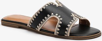 Where's That From Womens Frankii Open Toe Slide Sandals - Black - Size: 5