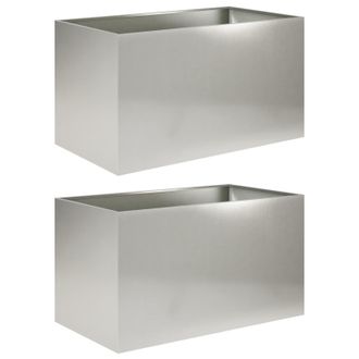 vidaXL Macetero De Jard&iacute;n 2 Uds. Plateado 100 X 50 X 50 Cm Vidaxl