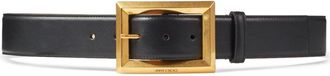 Jimmy Choo London Arlie leather belt - women - Calf Leather/Calf Leather/Brass - 100 - Black