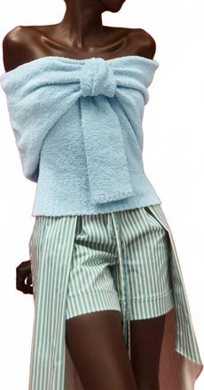 Hellessy Gleam Off Sholder Cape In Sky Blue
