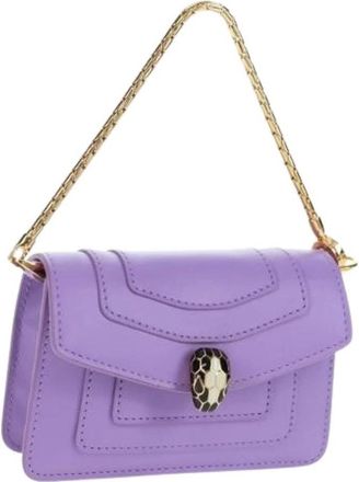 Bulgari Pre-owned Leren Sleutelhanger - Dames - Vintage Mini Tas - Paars - ONE Size - Leer - Vintage