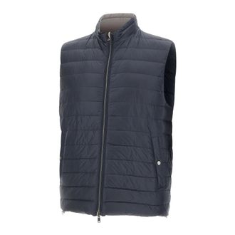 Herno Vests, male, Blue, Size: 3XL Reversible Quilted Gilet