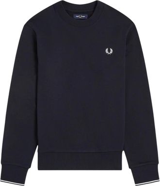 Fred Perry Blauwe Crew Neck Sweatshirt - Heren - Sweatshirts - Blauw - XL - Katoen - Hoodies & sweatvesten
