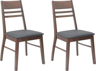 vidaXL Sillas De Comedor 2 Uds. Madera De Caucho S&oacute;lido Marr&oacute;n Claro Vidaxl