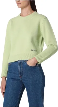A.P.C. Anna Sweater - Dames - Ronde hals truien - Groen - XS - Wol - Truien & Vesten