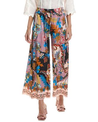 Johnny Was Axelle Wide Leg Silk-Blend Pant
