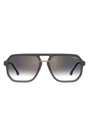 Carrera Victory 58mm Gradient Rectangular Sunglasses in Grey/Grey Sf Gd Sp at Nordstrom