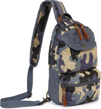 TSD Brand Mountain Leaf Rugged Trail Ready Sling Bag in Navy Camo at Nordstrom