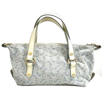 Celine Light Blue White Canvas Tote Bag (Pre-Owned)