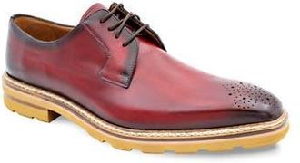 Mezlan Lug Sole Brogue Medallion Derby in Burgundy at Nordstrom Rack, Size 10.5