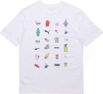 Puma Sports Alphabet Printing Round Neck Short Sleeve White 531335-52
