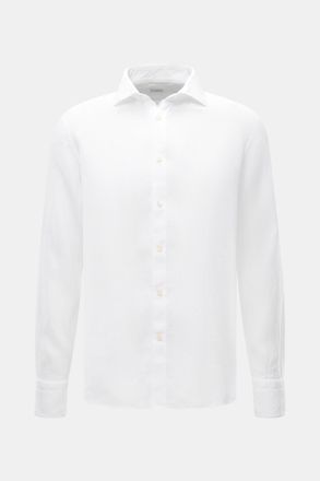 Braun Hamburg Men - Linen shirt shark collar white