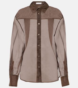 Frankie Shop Peri sheer silk-blend shirt
