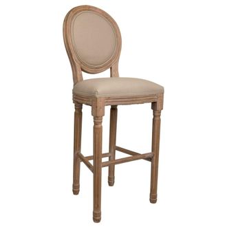 Wanderlust Deco Taburete de madera tapizado marr&oacute;n 48x42x76/121