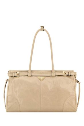 Prada Beige Leather Shoulder Bag