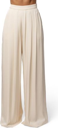JLUXLABEL Clara Pleated Wide Leg Trousers in Cream at Nordstrom, Size Small