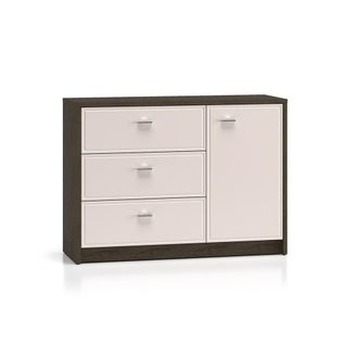 Petits Meubles Aparador 1 puerta 3 cajones estratificado 116.6cm marr&oacute;n oscura