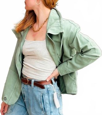 Tribal Slub Twill Jacket In Moss