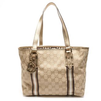 Gucci Gg Canvas Beige Gg Canvas Tote Bag (Pre-Owned)