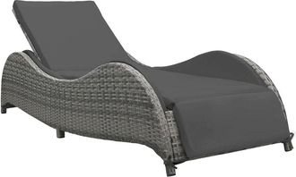 vidaXL Sun Lounger with Cushion Poly Rattan Anthracite, 49494
