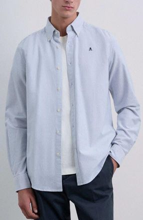 Scalpers New Oxford Bd Slim Oe Shirt in Bluestripes at Nordstrom, Size 41 Eu