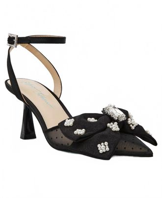 Betsey Johnson Womens Mark Bow Pumps In Black