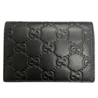 Gucci Pre-owned Card Case - Heren - Pre-owned - Zwart - Maat: ONE Size Leer