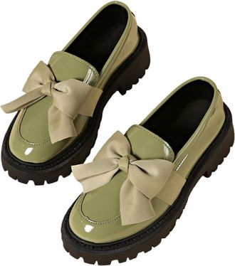 Generic Womens Loafers Flats Comfortable Slip-On Dress Shoes Orthopedic Platform Loafers,Leather Bow Platform Comfortable Chunky Lug Sole Slip on Dressy Busin