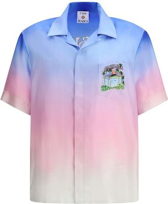 Casablanca Multicolor Silk Pattern Mens Shirt