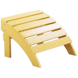 Beliani Reposapi&eacute;s Amarillo De Madera Pl&aacute;stica Resistente A La Intemperie Estilo Moderno Jard&iacute;n Adirondack