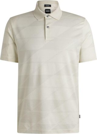 BOSS Mercerized-cotton polo shirt with jacquard pattern