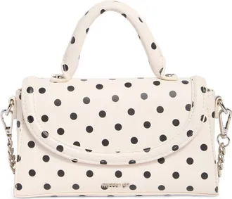 Madden Girl Top Handle Polka Dot Satchel in Cream Polka Dot at Nordstrom Rack