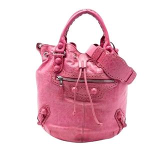 Balenciaga Pre-owned Bucket Bags, female, Pink, Size: ONE SIZE Pre-owned Leather Bucket Bag