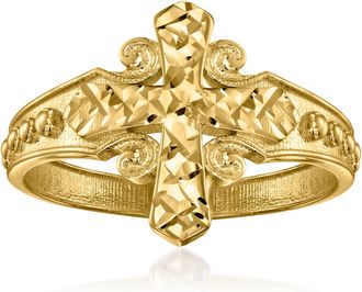 Ross-Simons Italian 10kt Yellow Gold Cross Ring