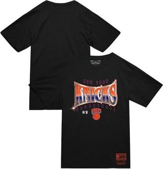 Mitchell & Ness Mens Mitchell & Ness Black New York Knicks Worldwide Collection Glow Up T-Shirt at Nordstrom, Size Xx-Large