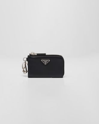 Prada Saffiano Leather Mini Pouch with keychain